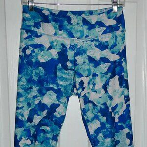 VERY NICE MARIKA ATHLETIC YOGA PANTS LEGGINGS - BLUE/GREEN/WHITE - SIZE MEDIUM